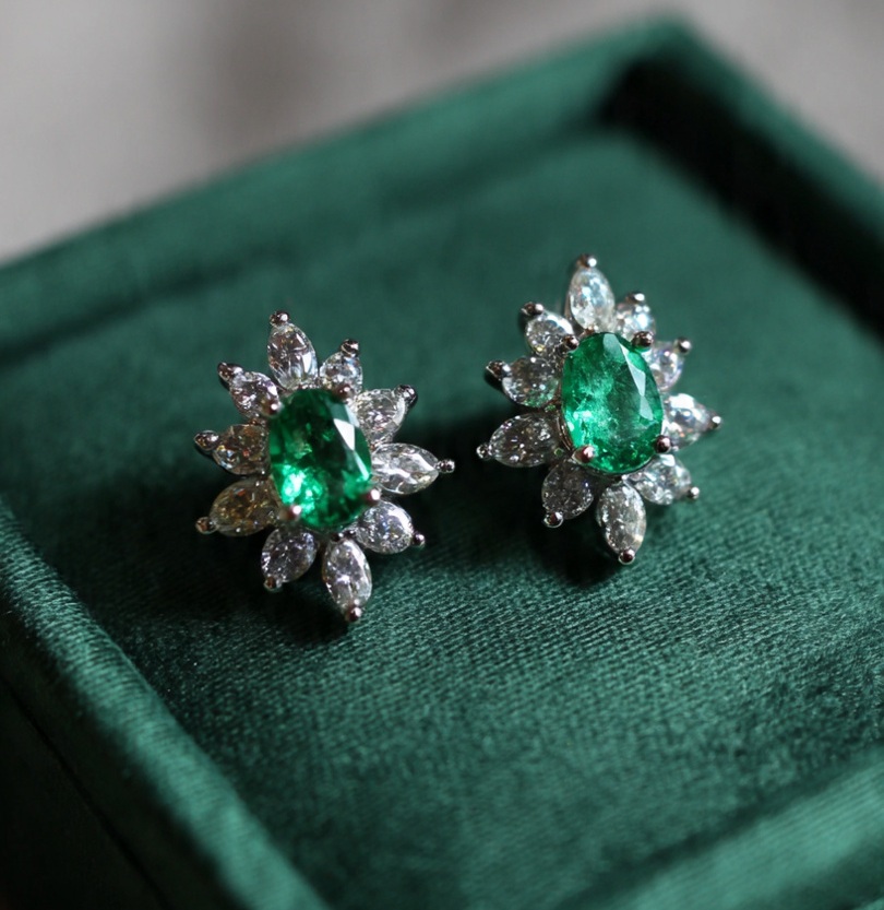 Emerald Stud Earrings