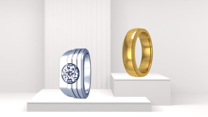 diamond and gold wedding rings