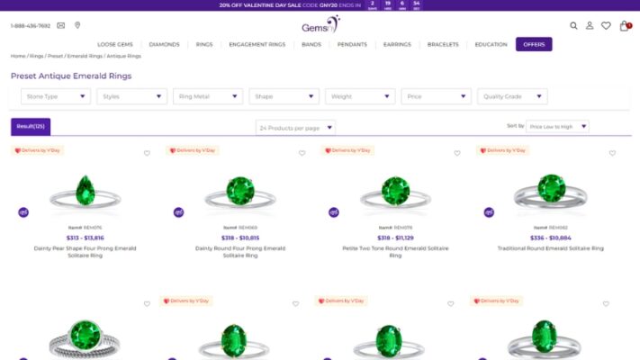 GemsNY Emerald ring company