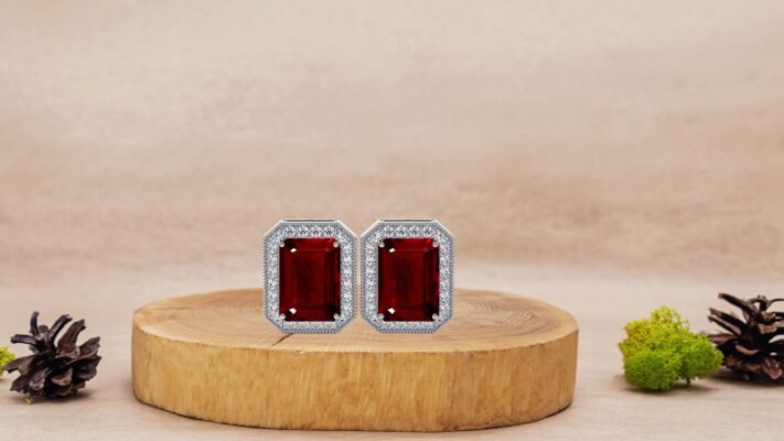Ruby Halo earrings