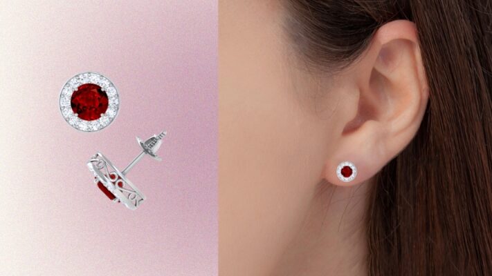 Ruby Halo earrings