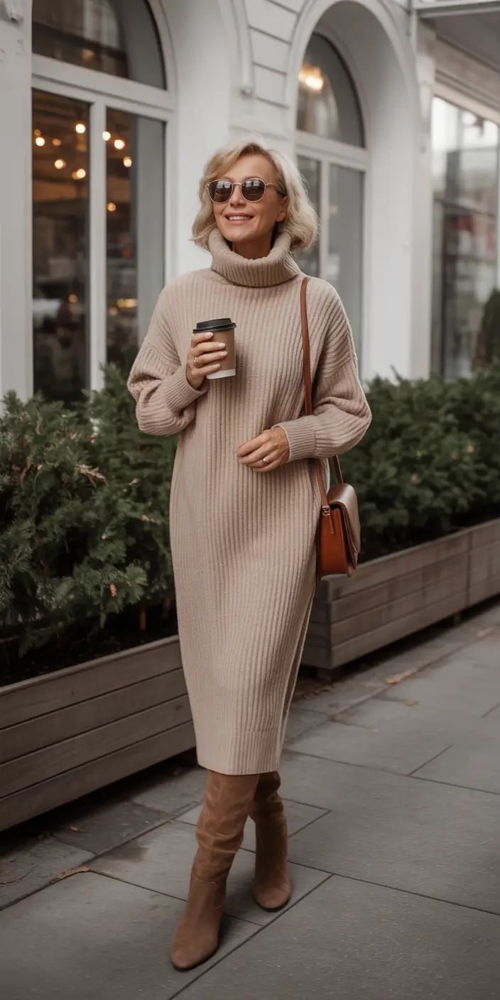 Sweater Dress + Knee-High boots 3