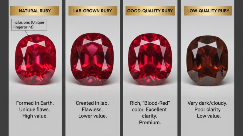 various ruby stones