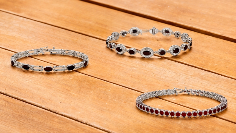 Halo-Style Ruby Bracelets