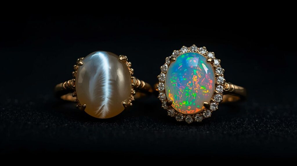 Cat’s Eye Rings and the Opal Rings