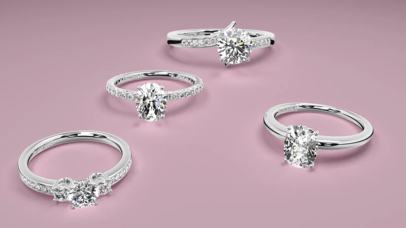 4 different diamond rings