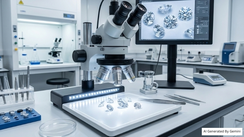 microscope and Lab diamonds