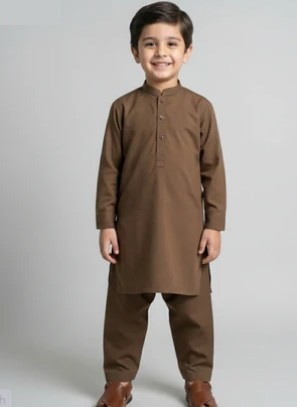  Hassan Jee boys' fashion clothing coffee brown sherwani 