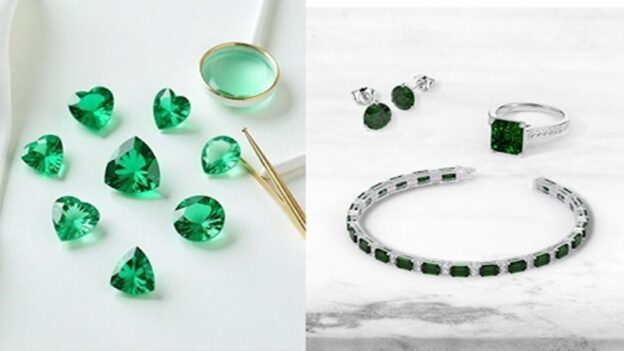 loose emeralds and emerald bracelet