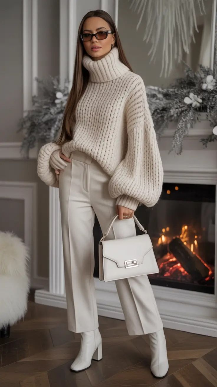 Cozy Knit + Statement Bottoms for Festive Outfit