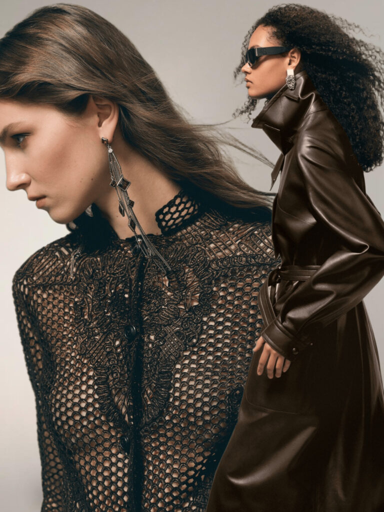 2 Models wearing Ralph Lauren leather jackets 