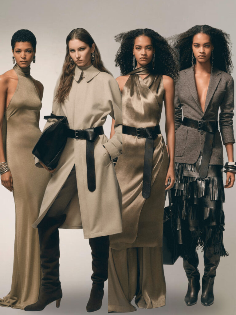 4 models wearing Ralph Lauren whites and beige