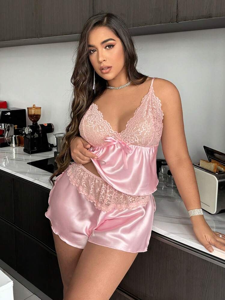 Lace and satin Camisole Sets