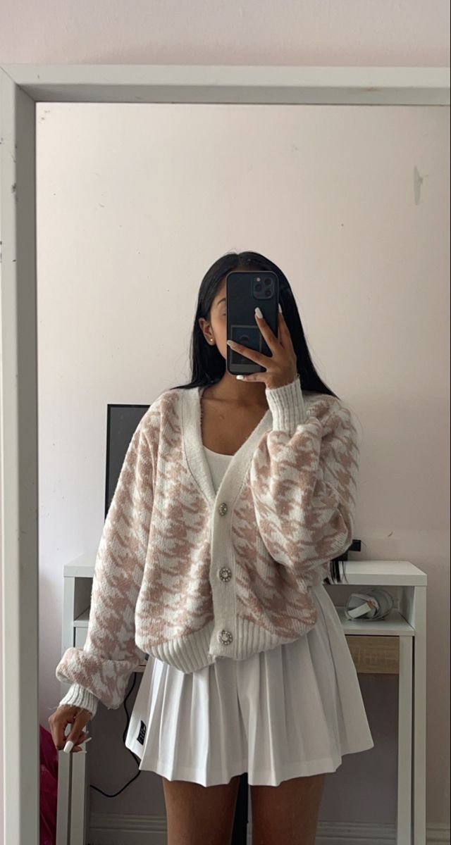 Soft Girl Aesthetic - cardigan and mini skirt