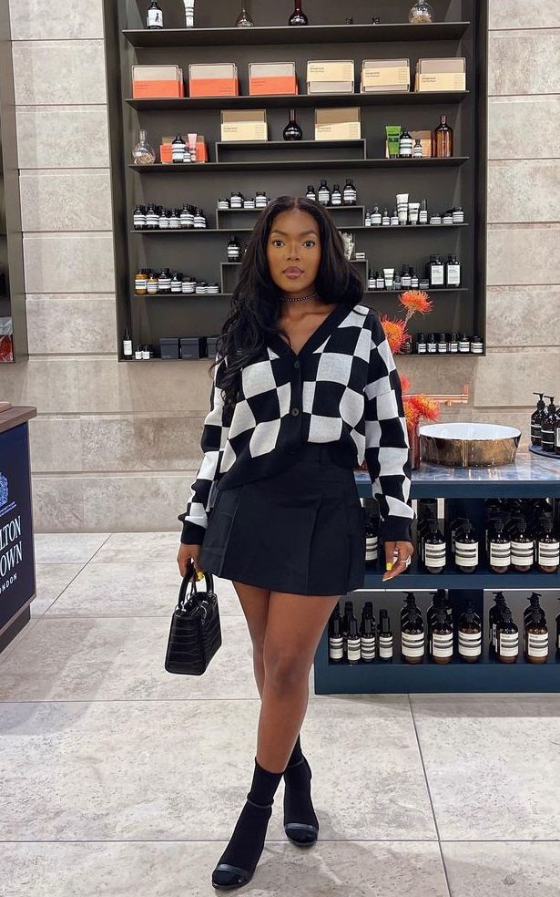 Soft Girl Aesthetic - cardigan and mini skirt 2