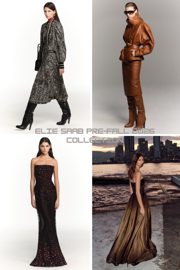 Elie Saab Pre-Fall 2026 collection 4 models in various outfits