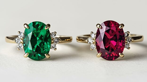 Emerald Ring and Ruby Ring