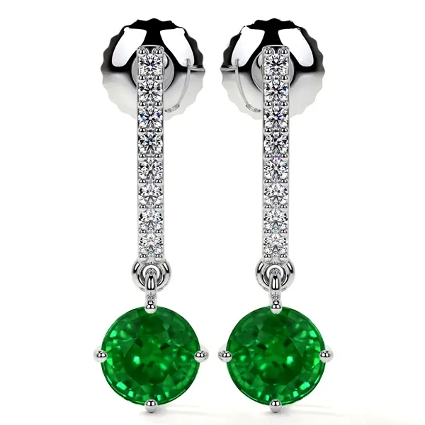 Stud Emerald Earrings