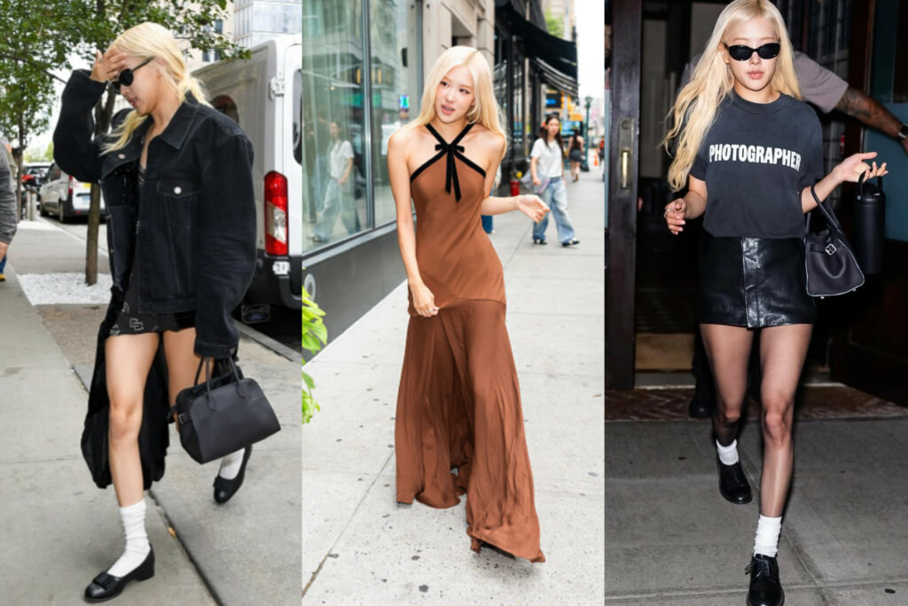 Rosé in various outfits