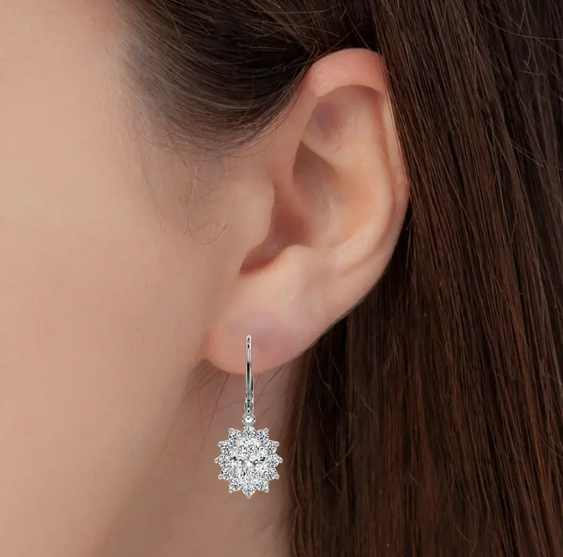 Model is wearing Diamond earrings