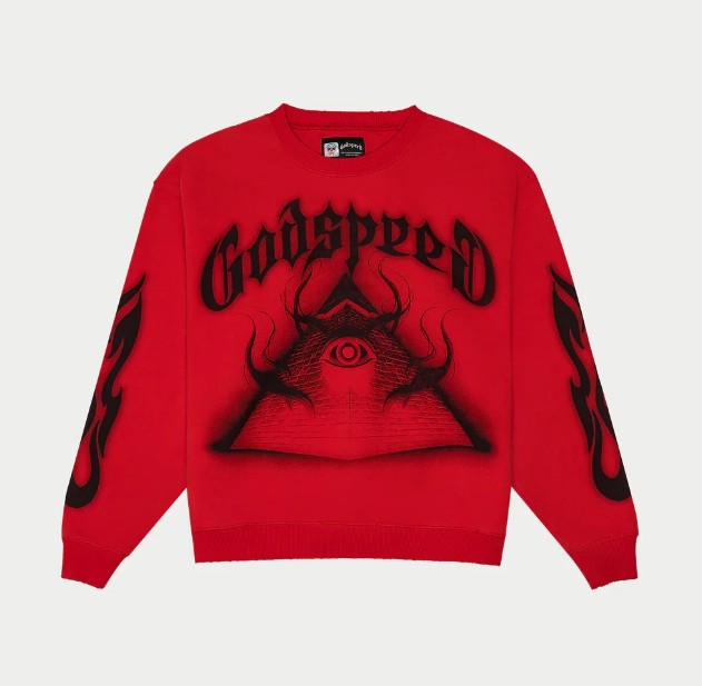Godspeed streetwear red sweatshirt 