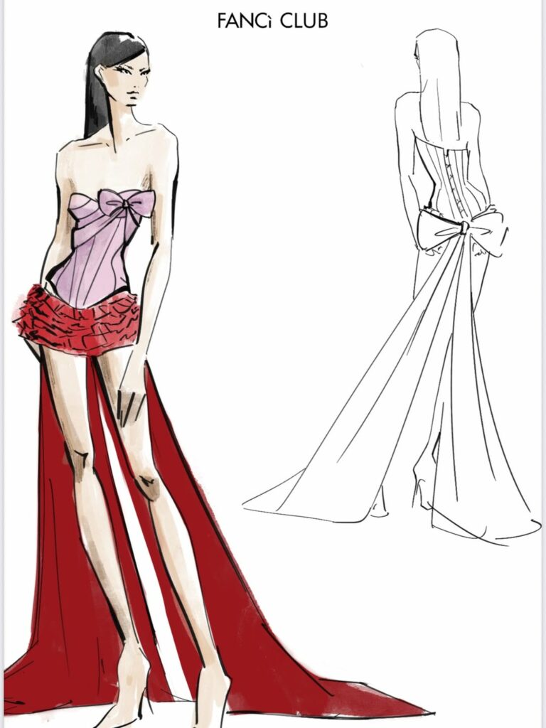 Fancì Club sketch of Lisa dress 