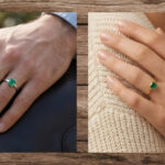 Emerald green engagement rings