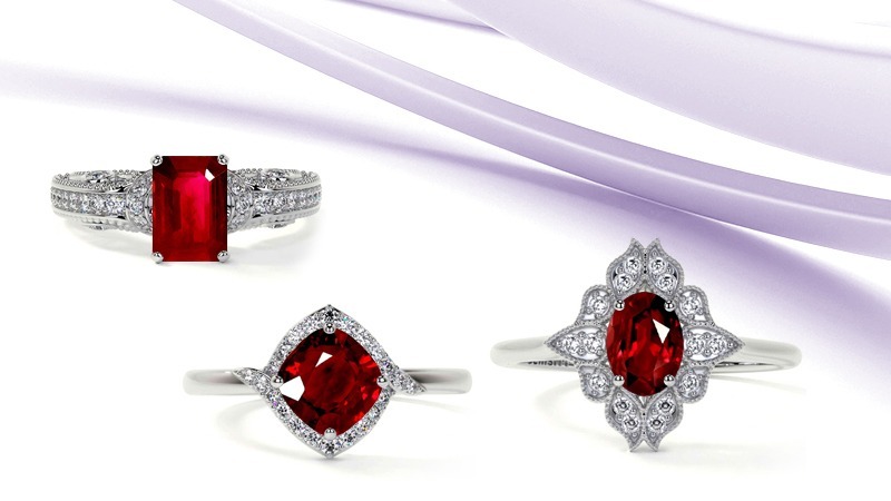 3 ruby rings