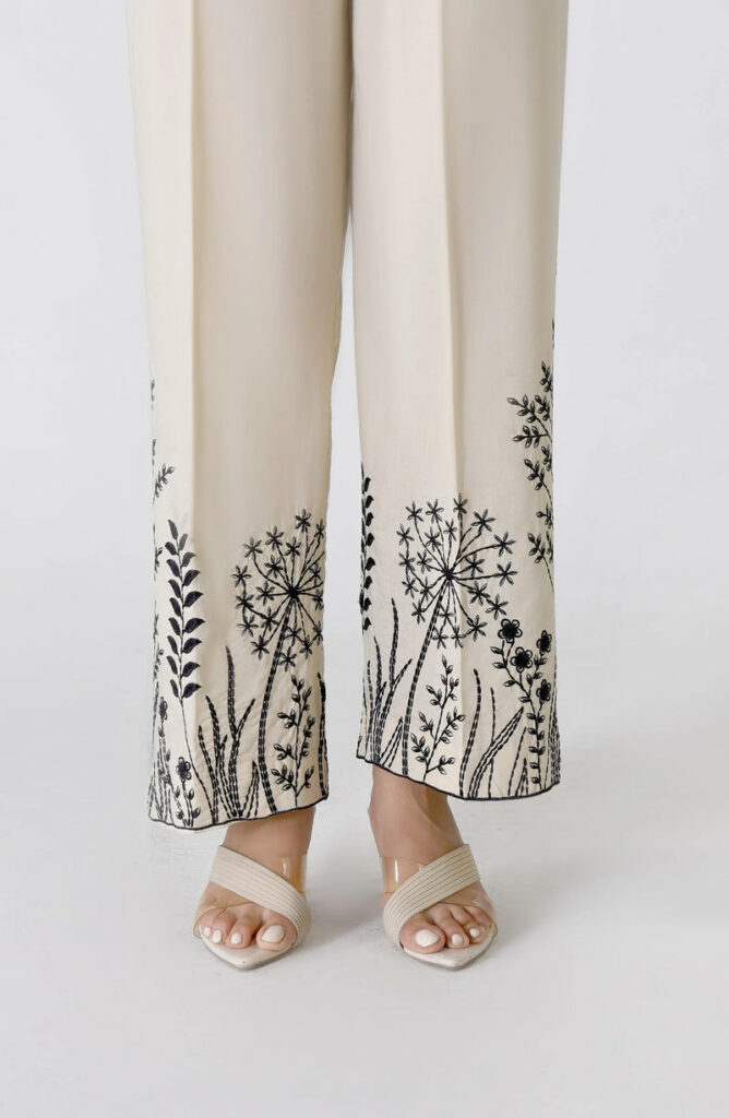 white with black trendy trouser designs