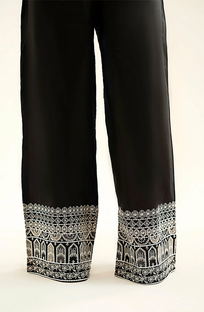 black with white trim trendy trouser designs