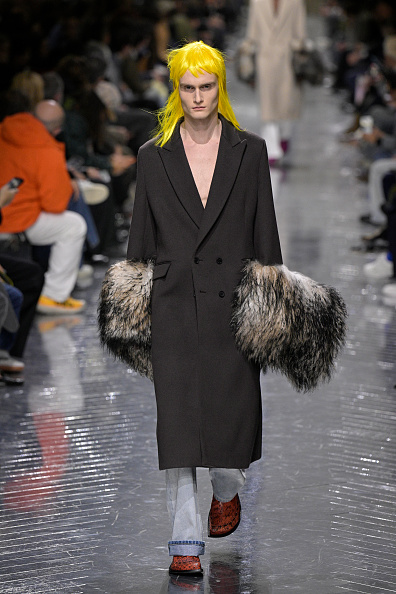 Yellow Haired model at Dior Homme Menswear 