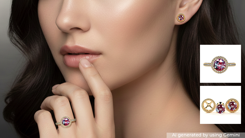 A model wearing Alexandrite Gemstones