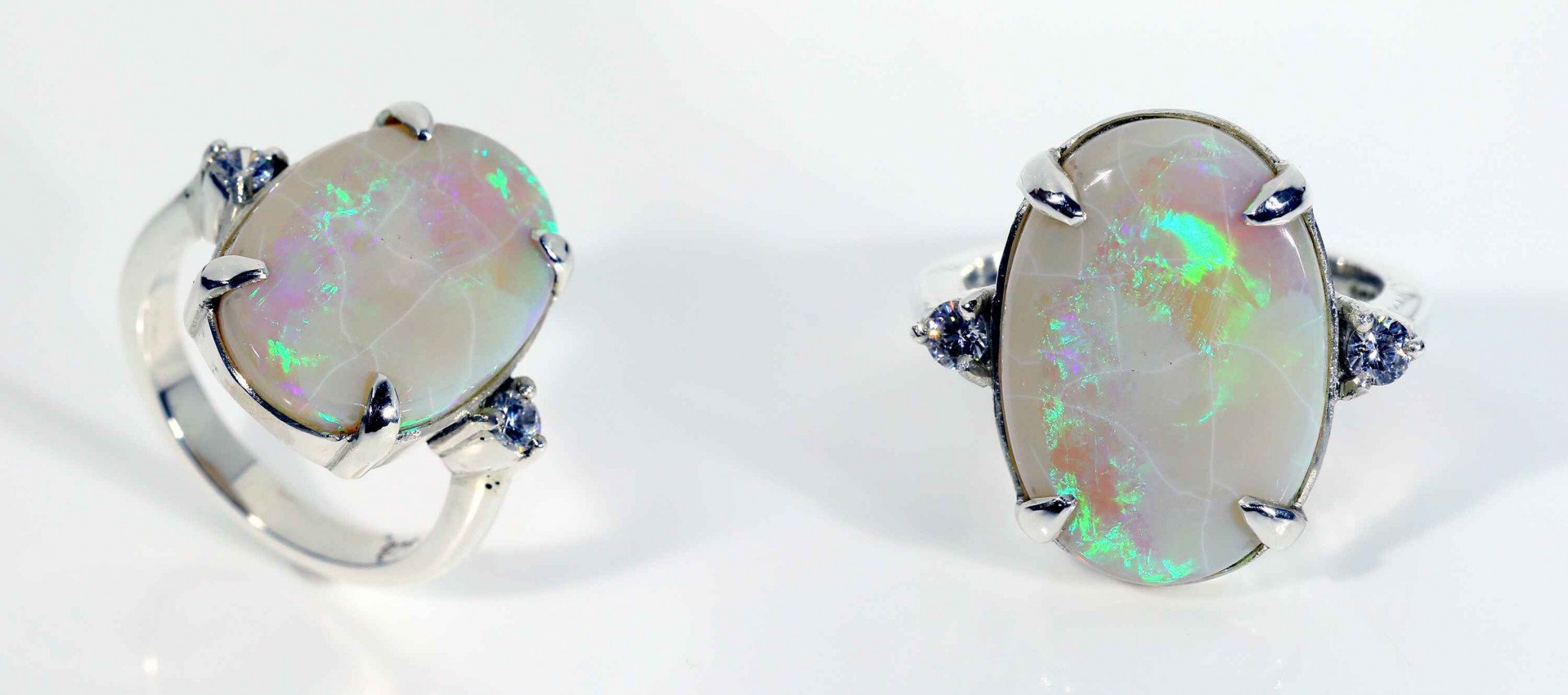 two opal stone ring
