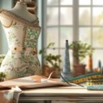 Fashion designer working with modern garment technology or digital pattern tools