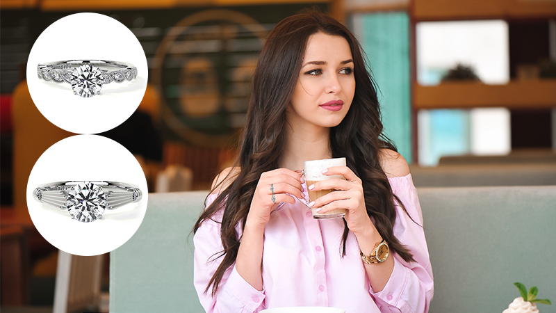 woman wearing lab-made diamonds