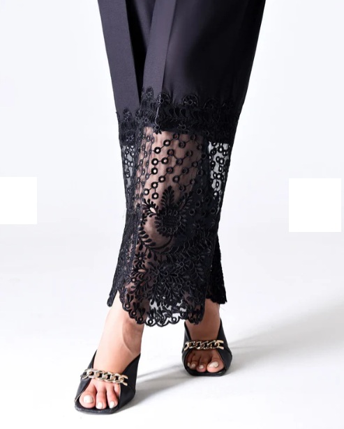 black lace trendy trouser designs