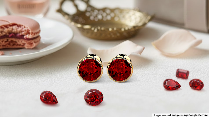Ruby stud earrings