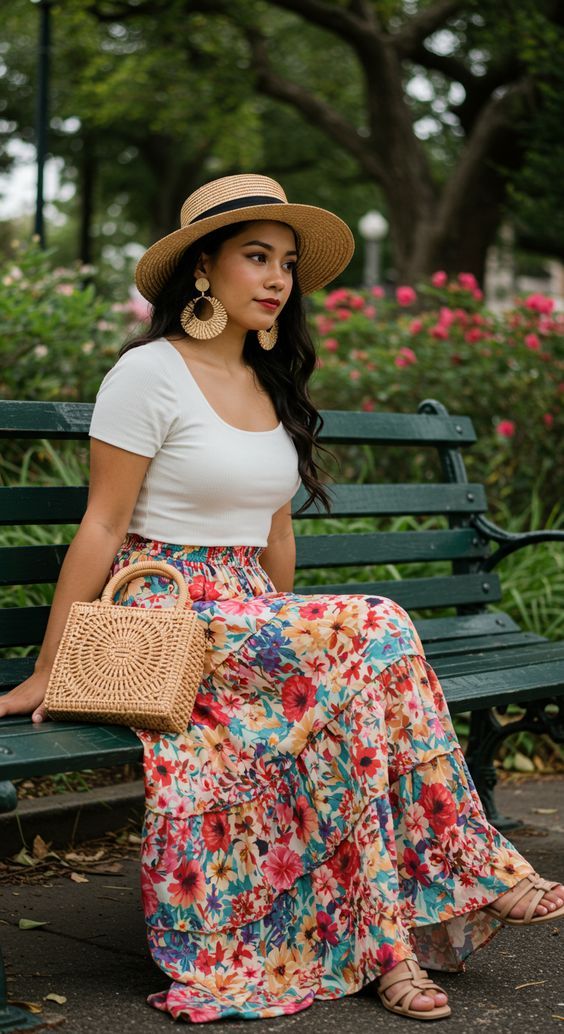 Floral printed skirts