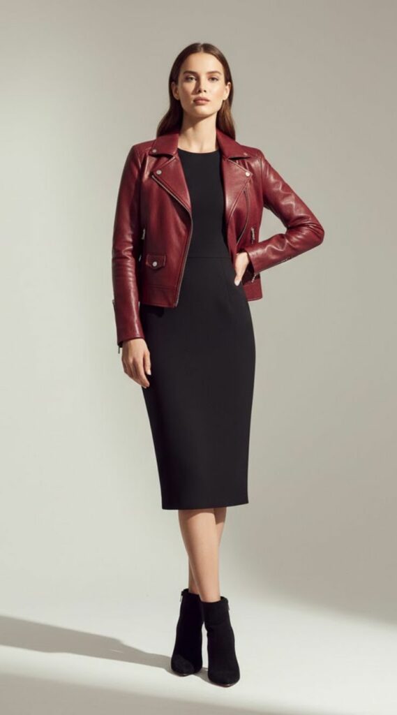 burgundy leather jacket