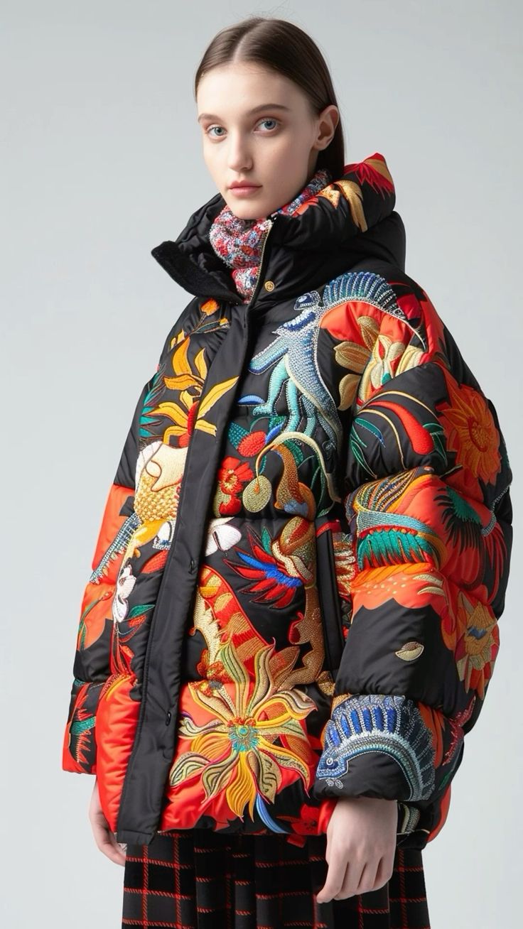 Printed and color-blocked puffer jackets 2