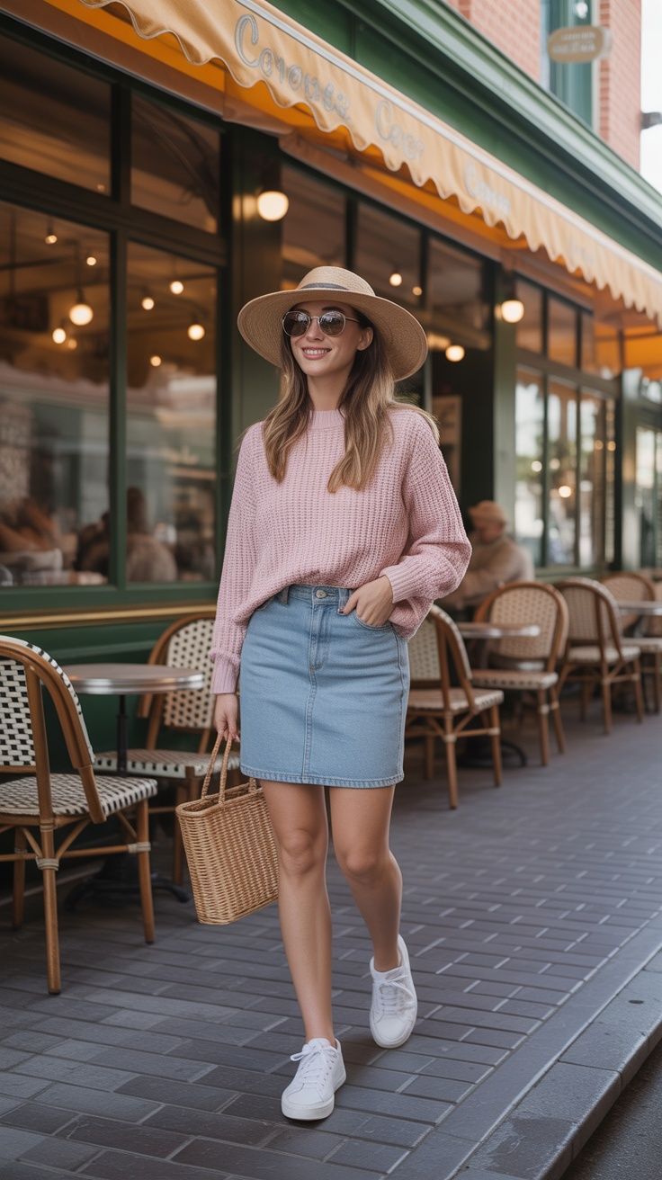Denim Mini Skirt Outfits for Summer 2
