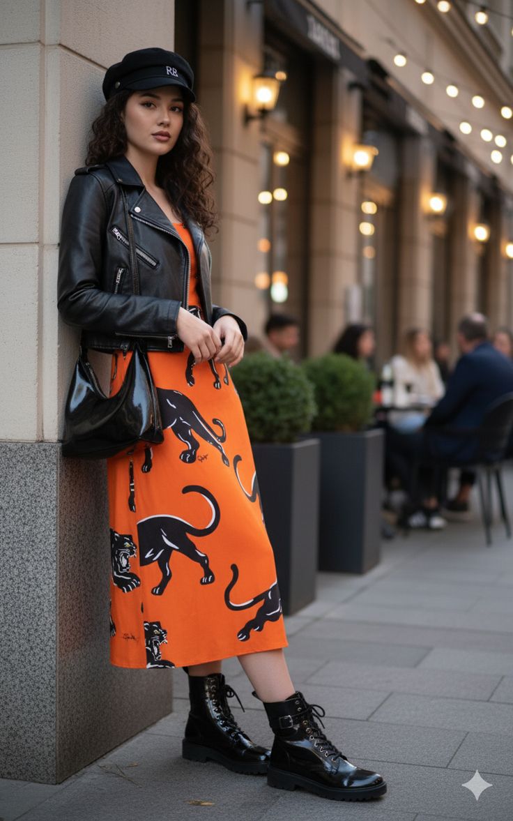 Leather Jackets with Dresses 5