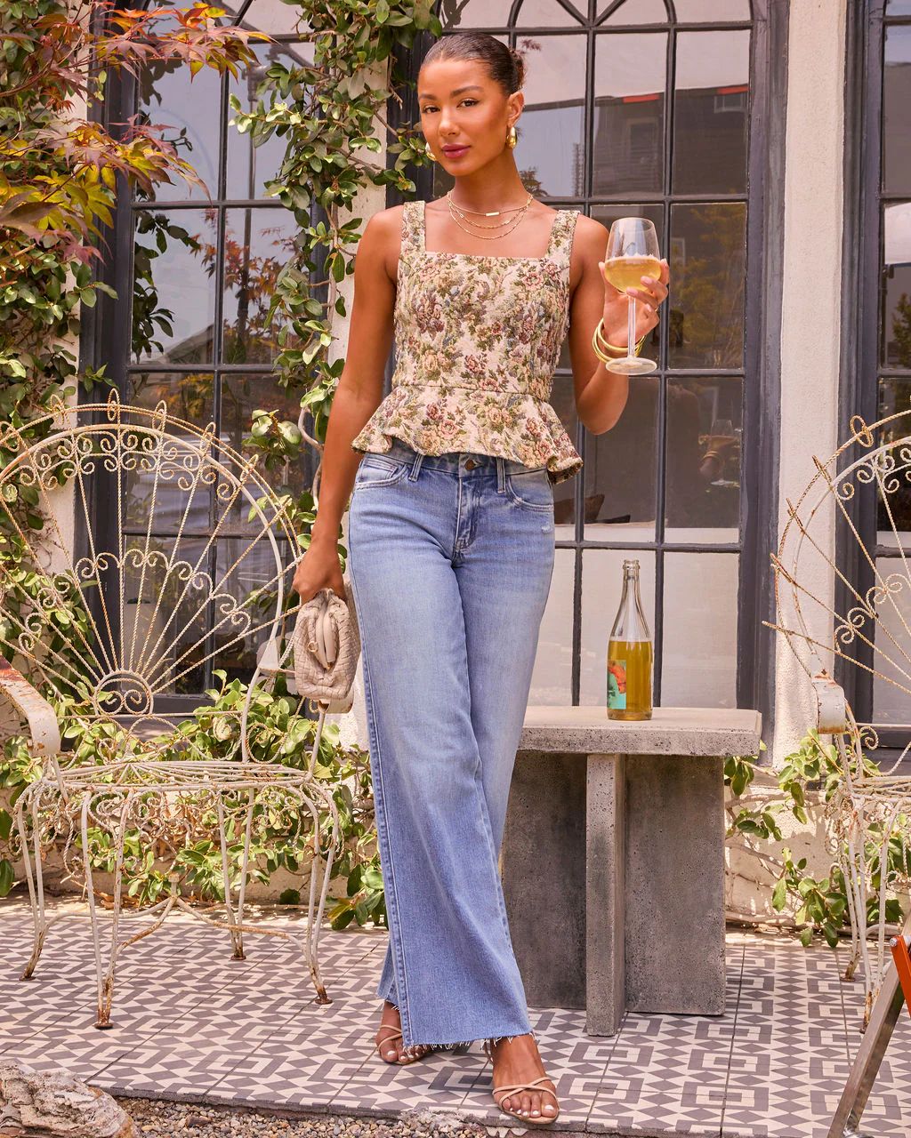 printed floral peplum tops