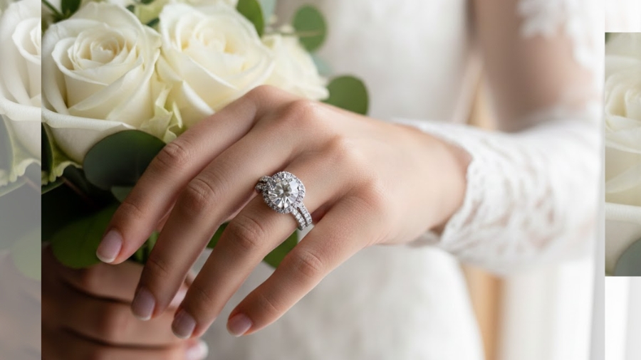 hand with diamond ring