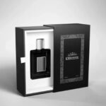 custom perfume box block with clear tall bottle