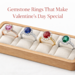 4 different gemstone rings