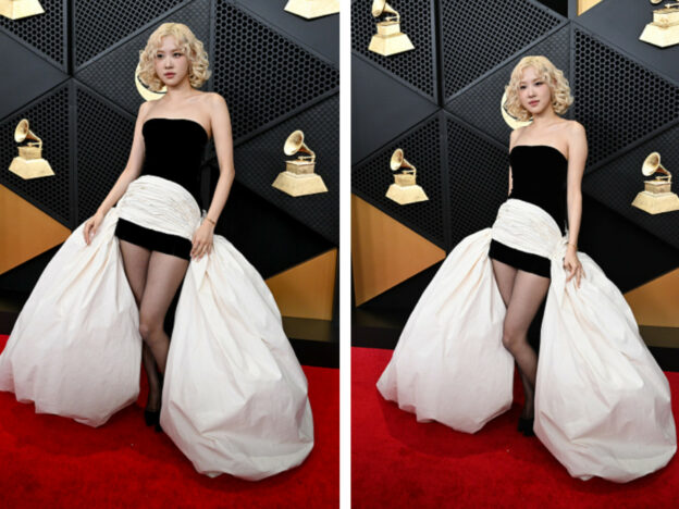 BLACKPINK Rosé Shines Bright Like a Diamond in Giambattista Valli Bespoke Haute Couture at the 68th GRAMMY Awards