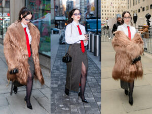 Dove Cameron Stuns in Ferrari Ensemble on New York City Streets