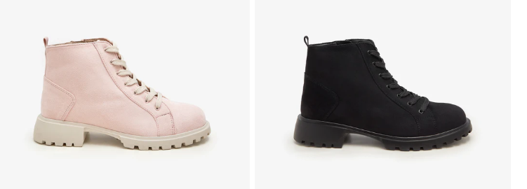 pink and black Women's boots