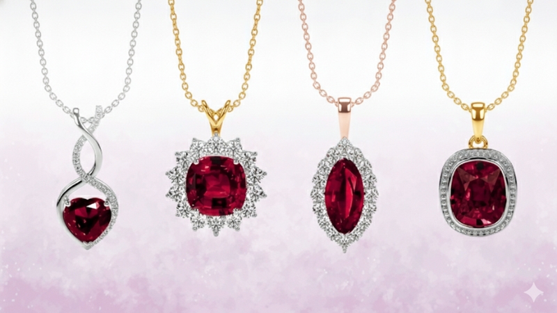 Ruby Pendant Necklace